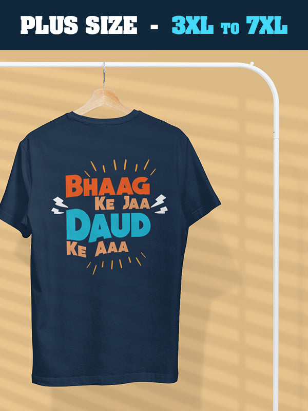 Bhaag ke Jaa- Navy Blue Crew Neck, Plus Size Chef T-shirt