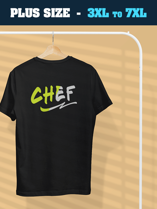 Chef Street Style- Black Crew Neck, Plus Size Chef T-shirt