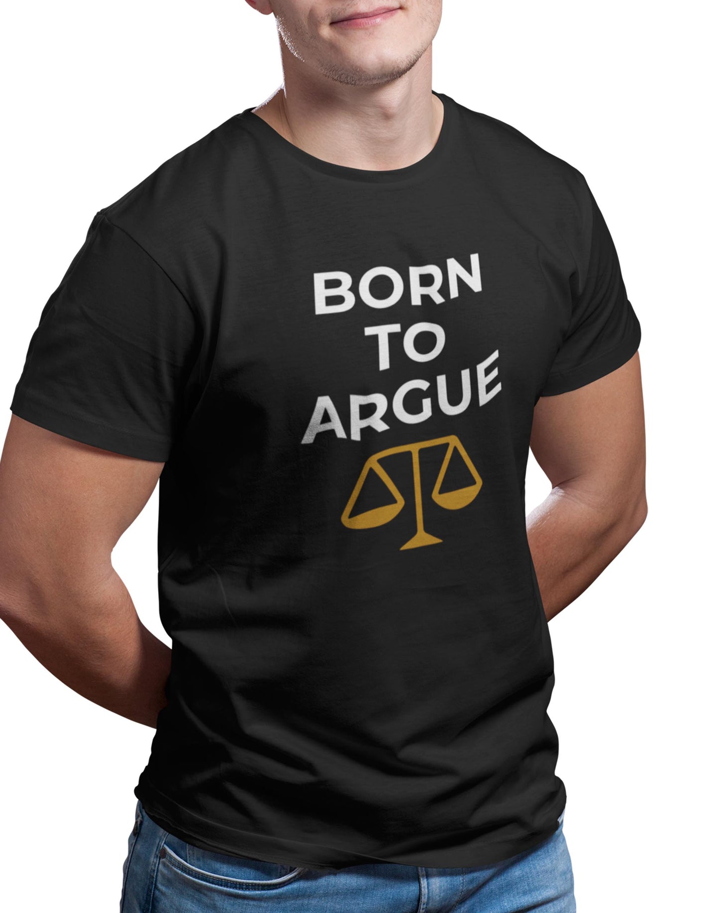 Born To Argue- Black Round Neck Lawyer T-shirt