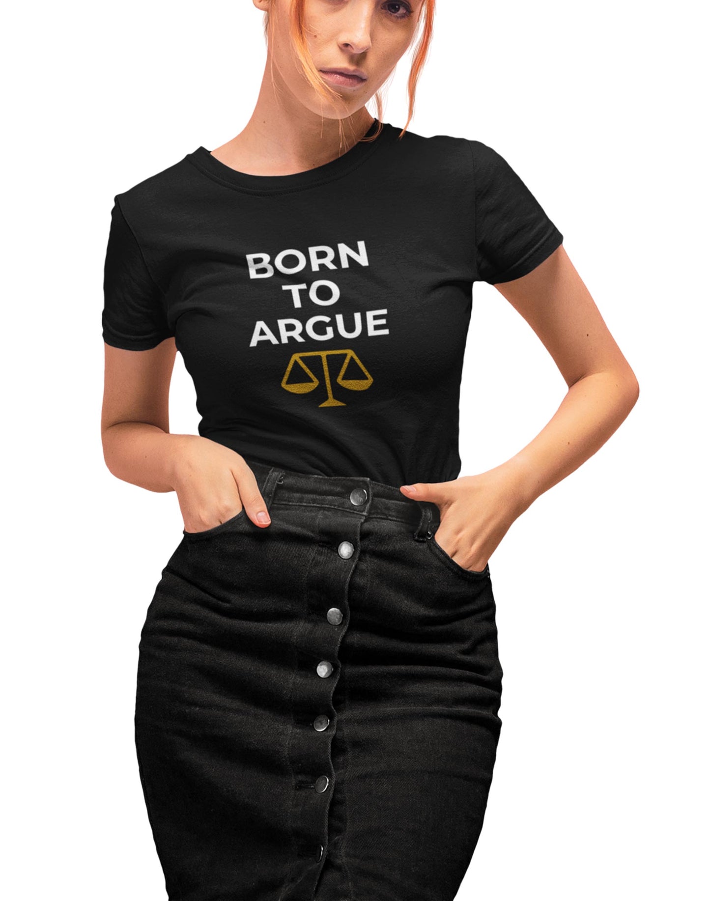 Born To Argue- Black Round Neck Lawyer T-shirt