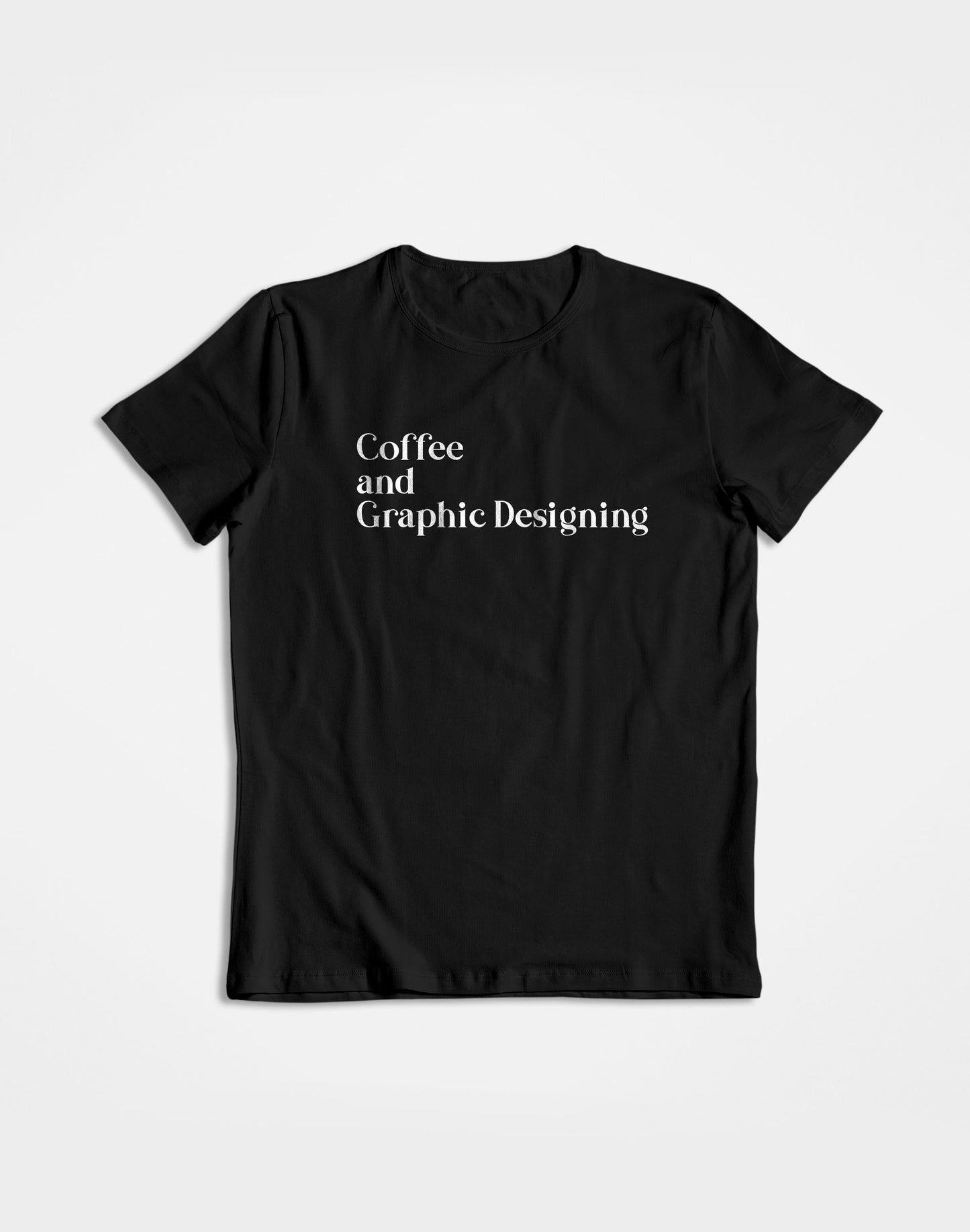 Coffee & Graphic Design - Black Round Neck Graphic Designer T-shirt
