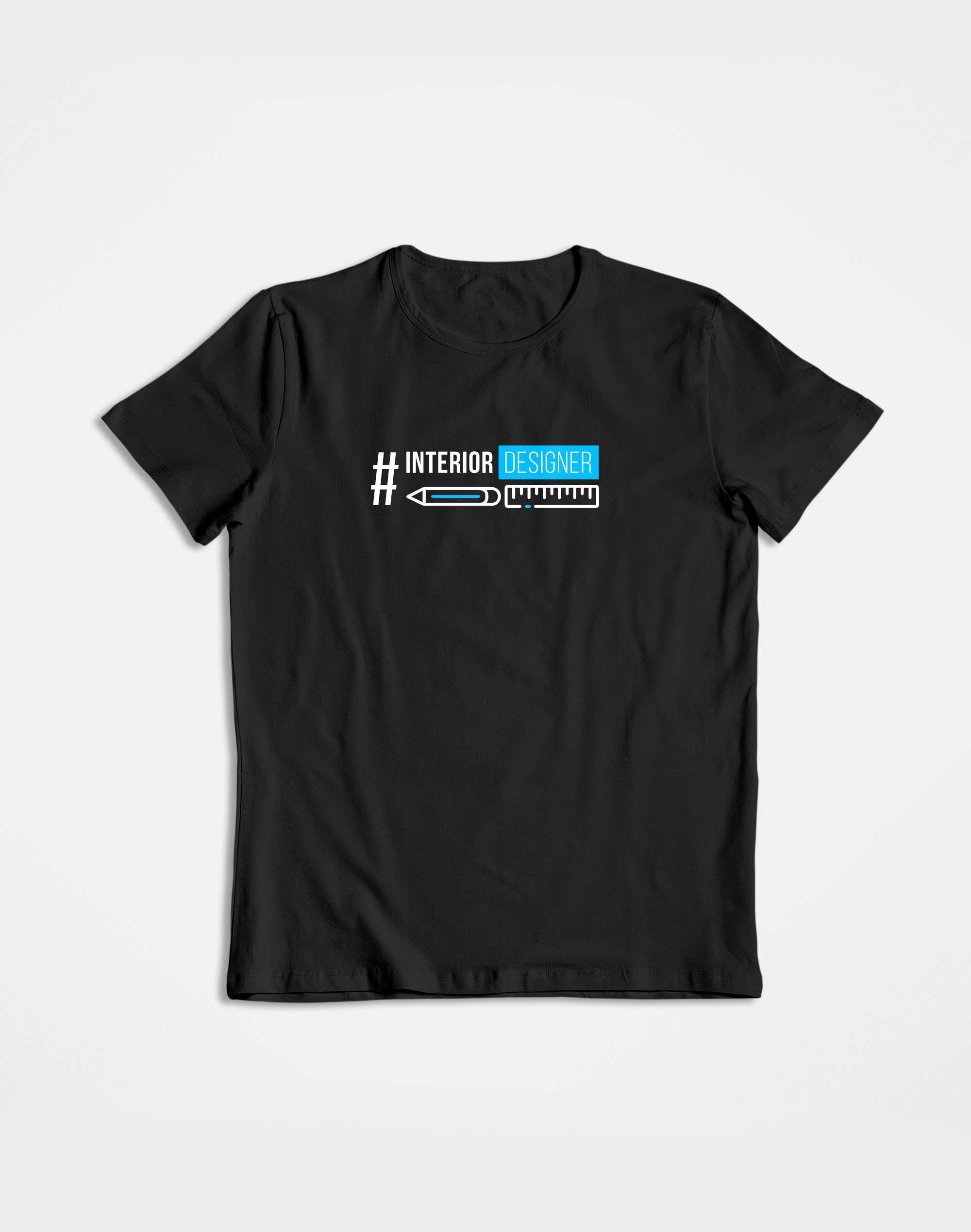Interior Designer Life- Black Round Neck Interior Designer T-shirt ...