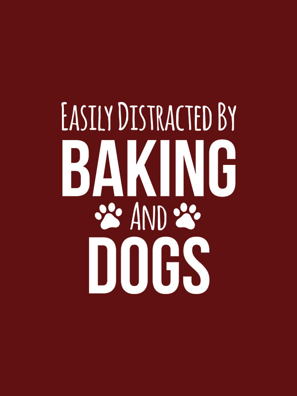 Baking and Dogs- Maroon Round Neck Baking T-shirt