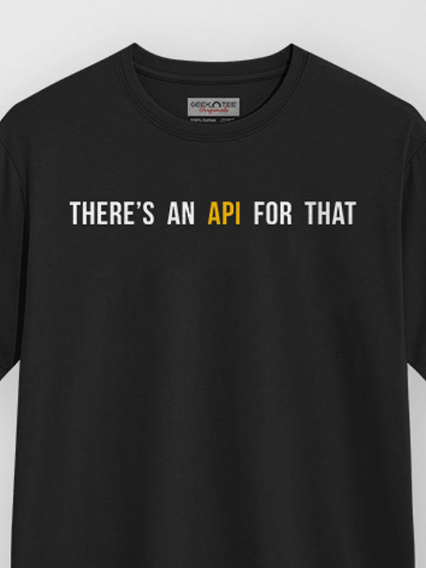 API For That- Black Round Neck Coding T-shirt