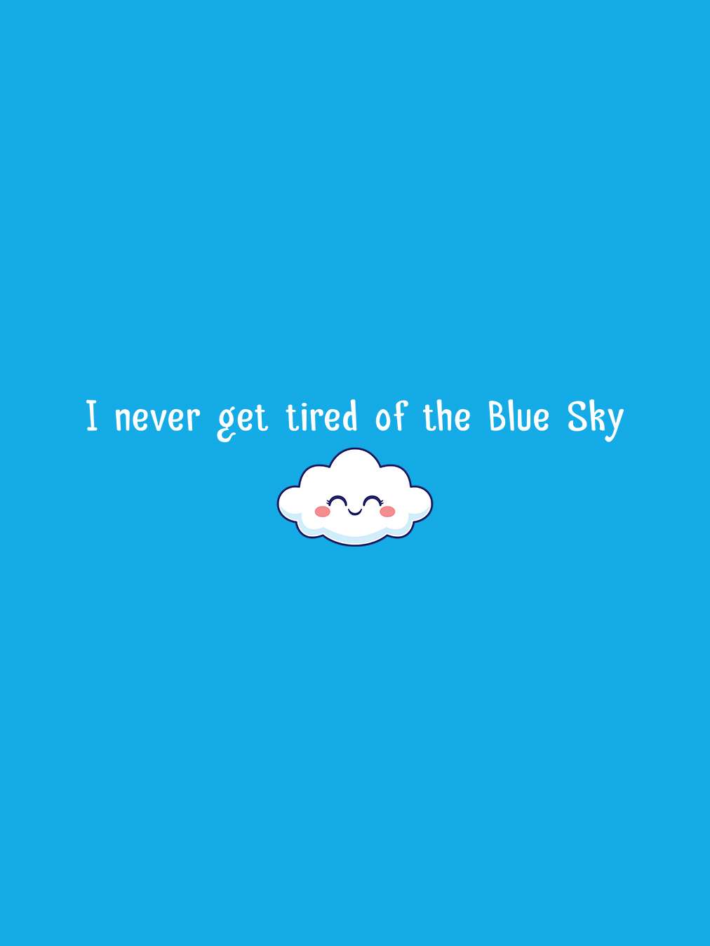 Never Tired Of Blue Sky- Sky Blue Women's Flight Crew T-shirt