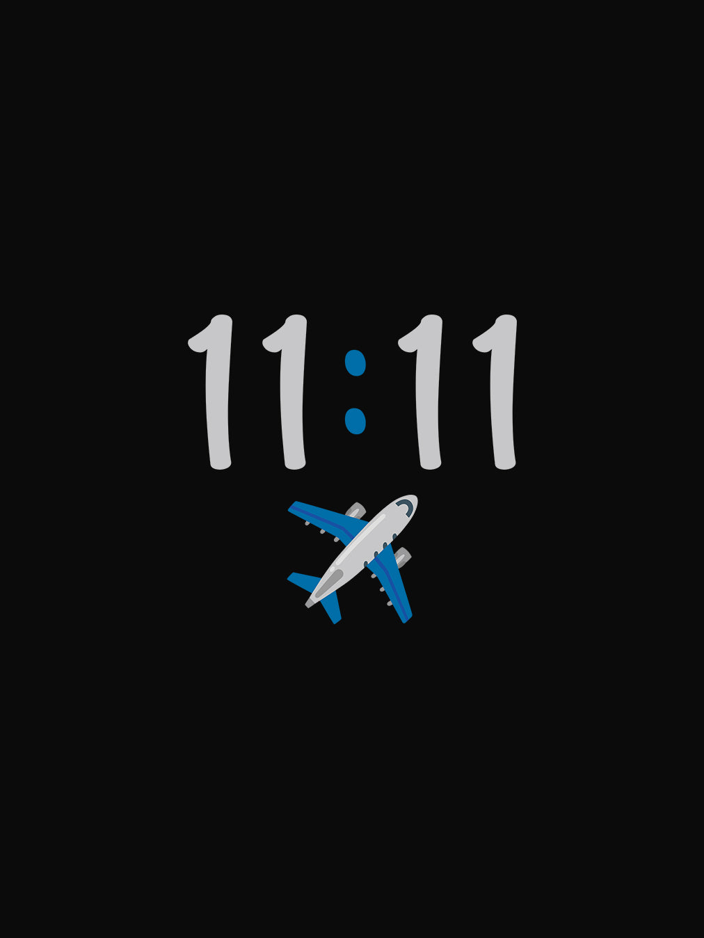 11:11- Black Round Neck Flight Crew T-shirt