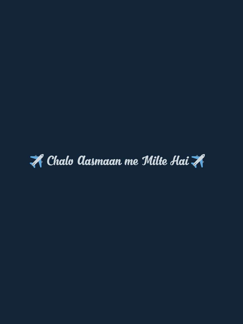 Chalo Aasmaan- Navy Blue Round Neck Flight Crew T-shirt