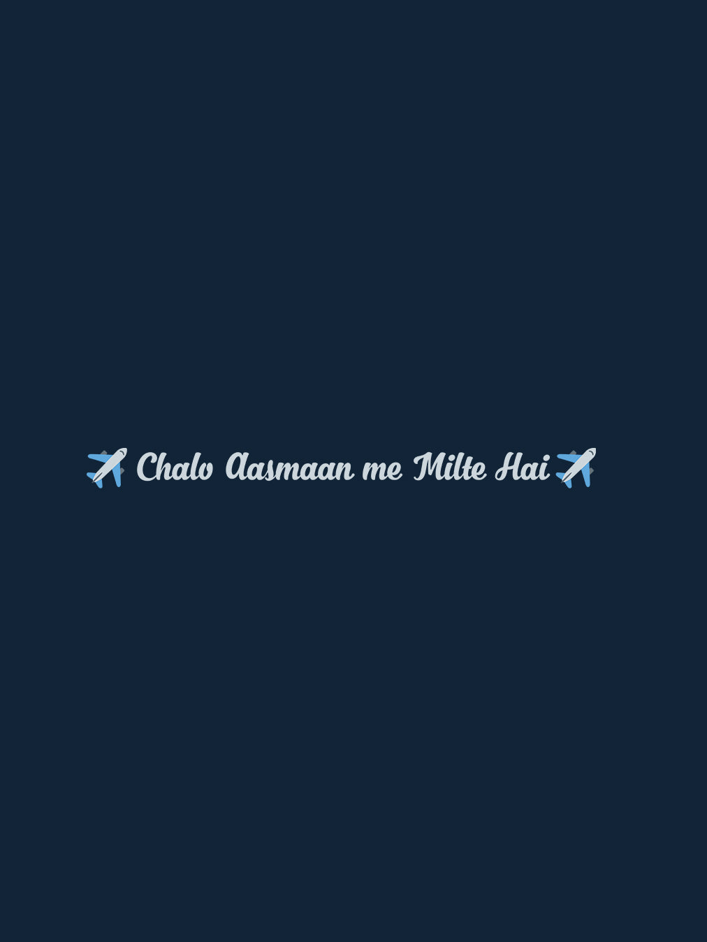 Chalo Aasmaan- Navy Blue Round Neck Women's Flight Crew T-shirt