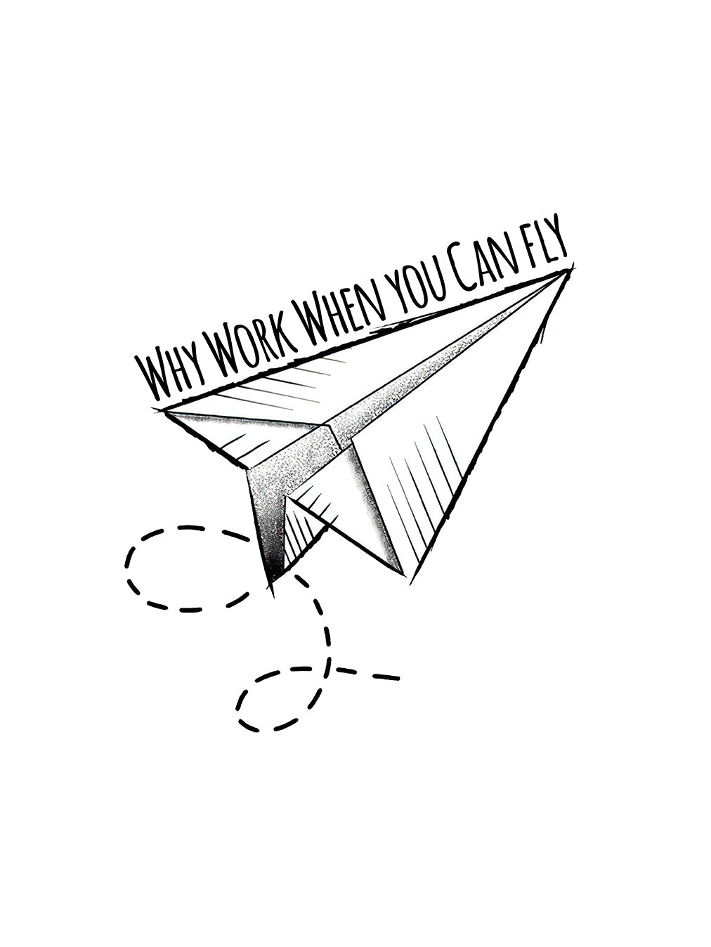 When you can Fly- White Round Neck Flight Crew T-shirt