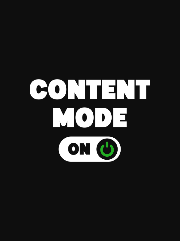 Content Mode On- Black Round Neck Writer T-shirt