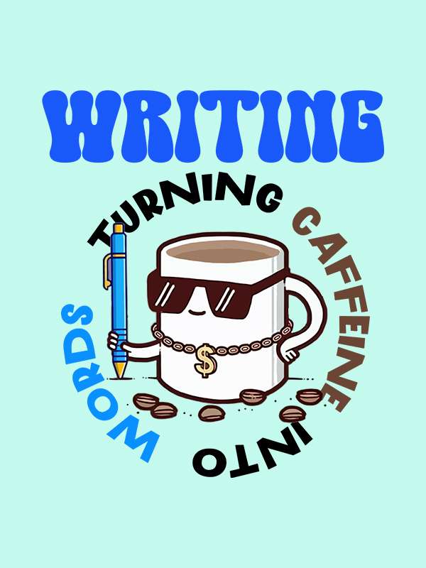 Turning caffeine into Words- Mint Round Neck Writer T-shirt