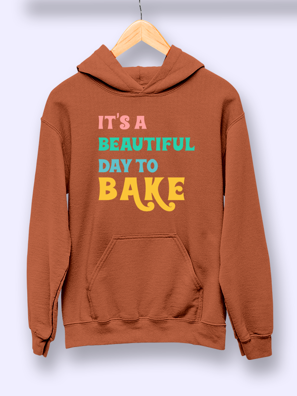 Beautiful Day to Bake- Coral Baking Hoodie