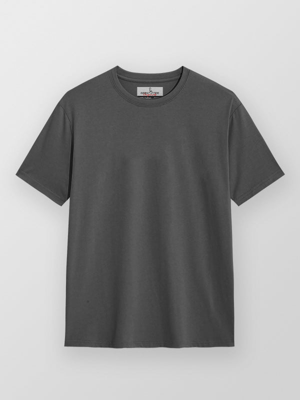 Charcoal- Solid Unisex Round Neck T-shirt