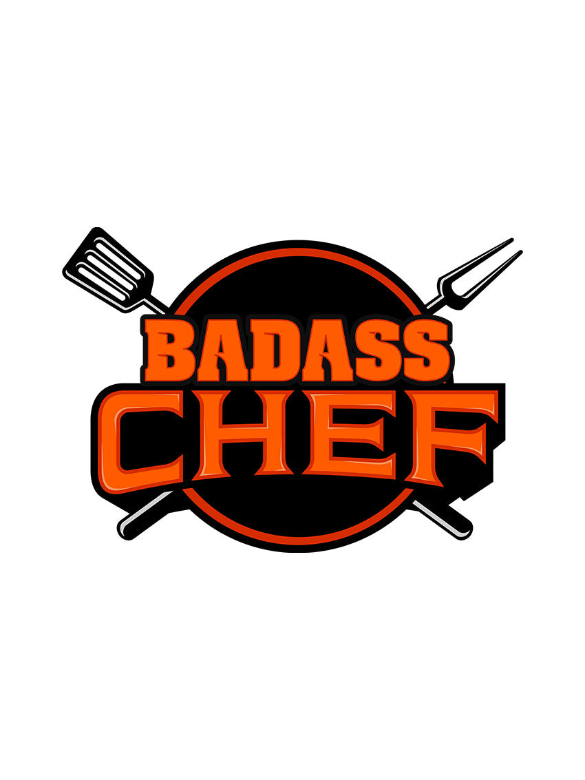 Badass Chef- White Crew Neck Chef T-shirt
