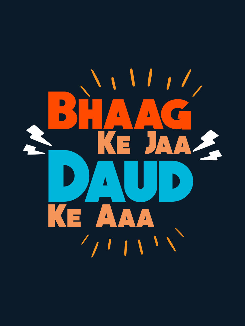 Bhaag ke Jaa Daud ke Aaa- Navy Blue Crew Neck Chef T-shirt