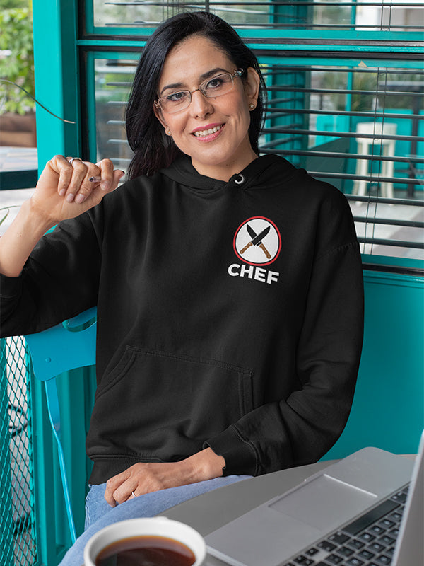 Chef Logo Pocket- Black Chef Hoodie