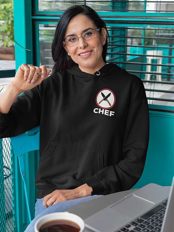 Chef Logo Pocket- Black Chef Hoodie