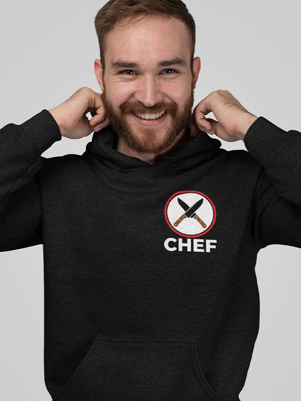 Chef Logo Pocket- Black Chef Hoodie
