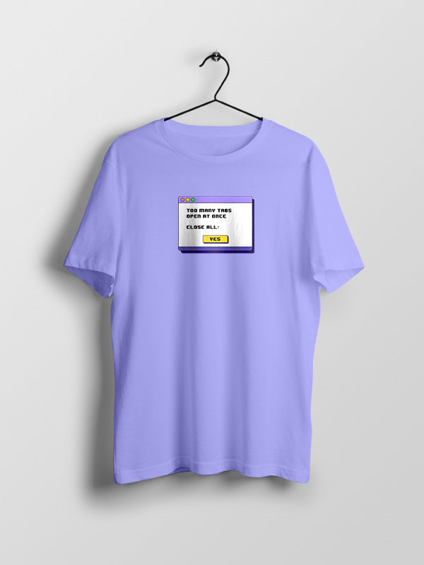 Too Many Tabs- Lavender Round Neck Coding T-shirt
