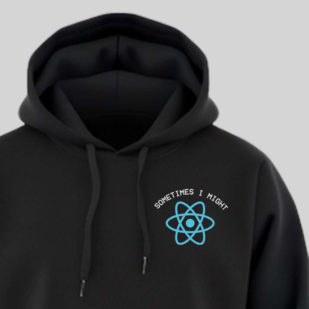 I Might React - Black Coding Hoodie