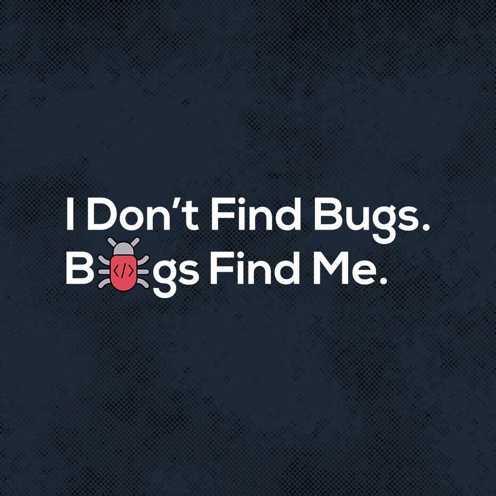 Bugs Find Me - Navy Blue Acid Wash Coding Hoodie