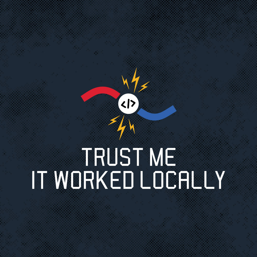 Worked Locally - Navy Blue Acid Wash Coding Hoodie