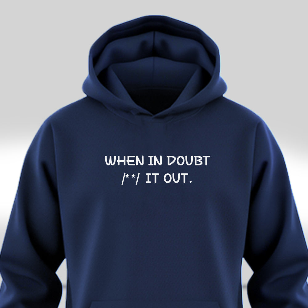 When in Doubt - Navy Blue Coding Hoodie