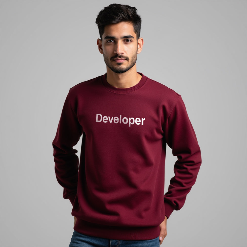 Developer Word- Maroon Coding Sweatshirt