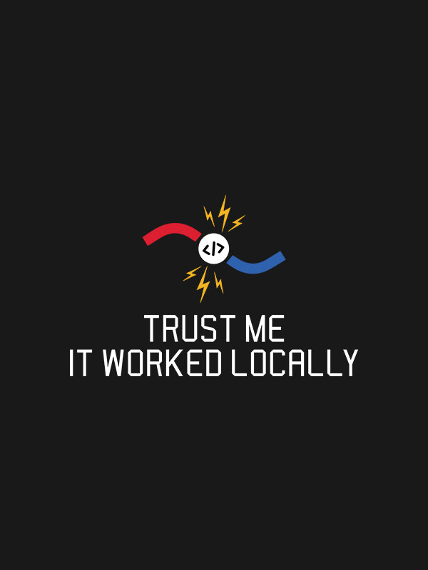 Worked Locally- Black Round Neck Coding T-shirt
