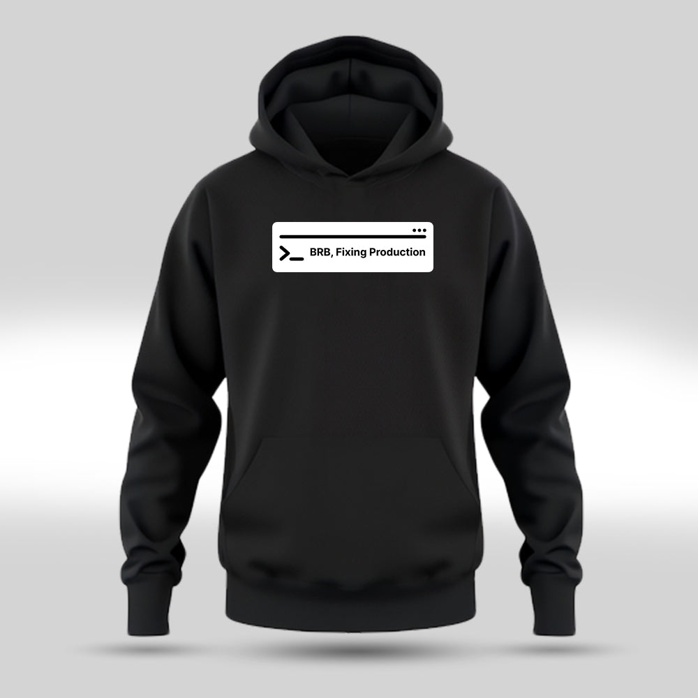 Fixing Production - Black Coding Hoodie