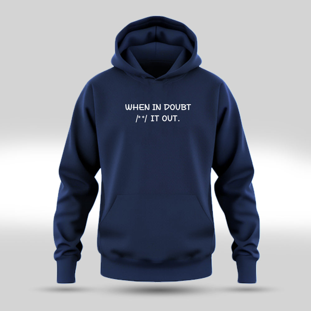 When in Doubt - Navy Blue Coding Hoodie