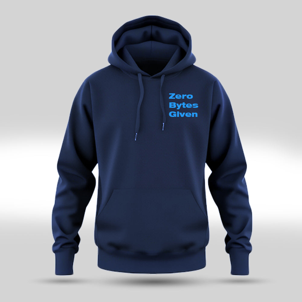 Zero Bytes Given - Navy Blue Coding Hoodie