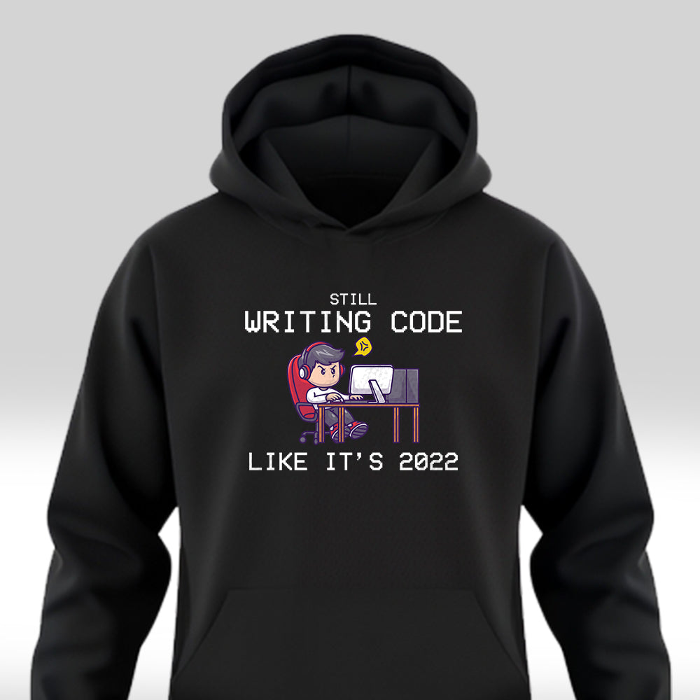 Still Writing Code - Black Coding Hoodie