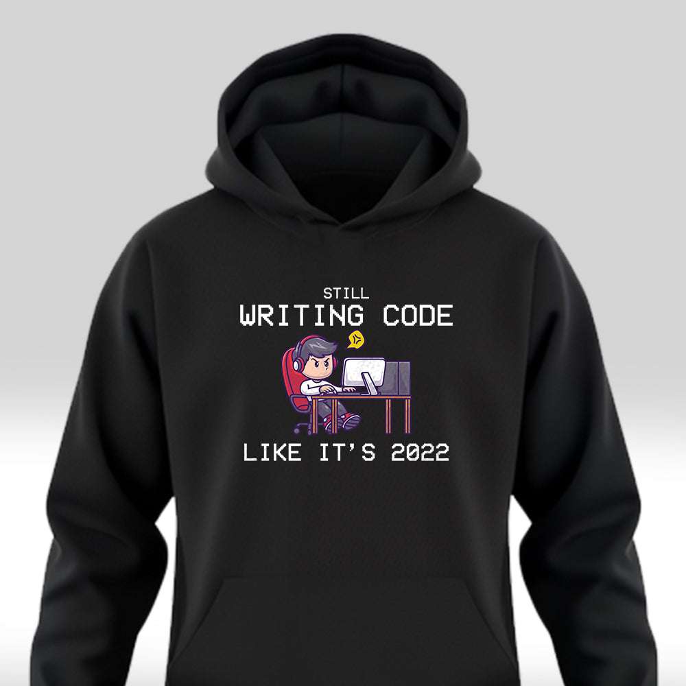 Still Writing Code - Black Coding Hoodie