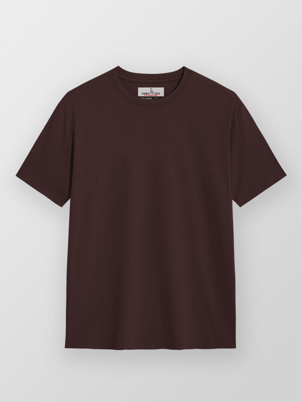 Coffee- Solid Unisex Round Neck T-shirt