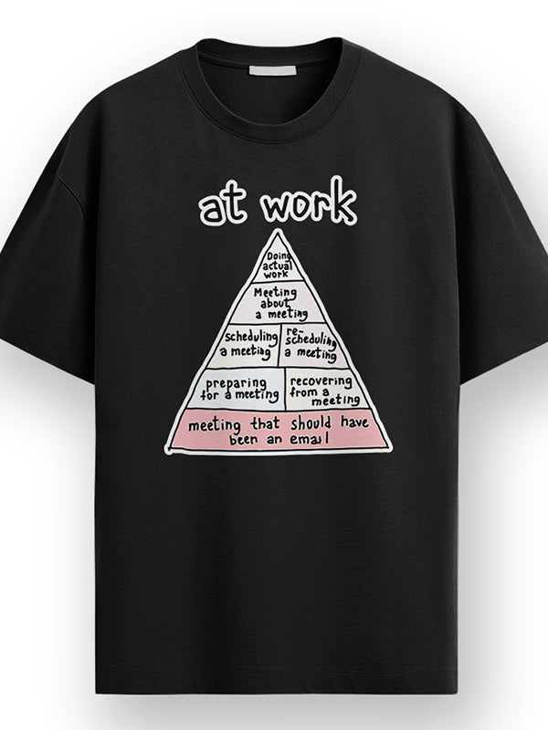 At Work - Black Corporate Round Neck T-shirt