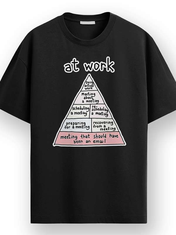 At Work - Black Corporate Round Neck T-shirt
