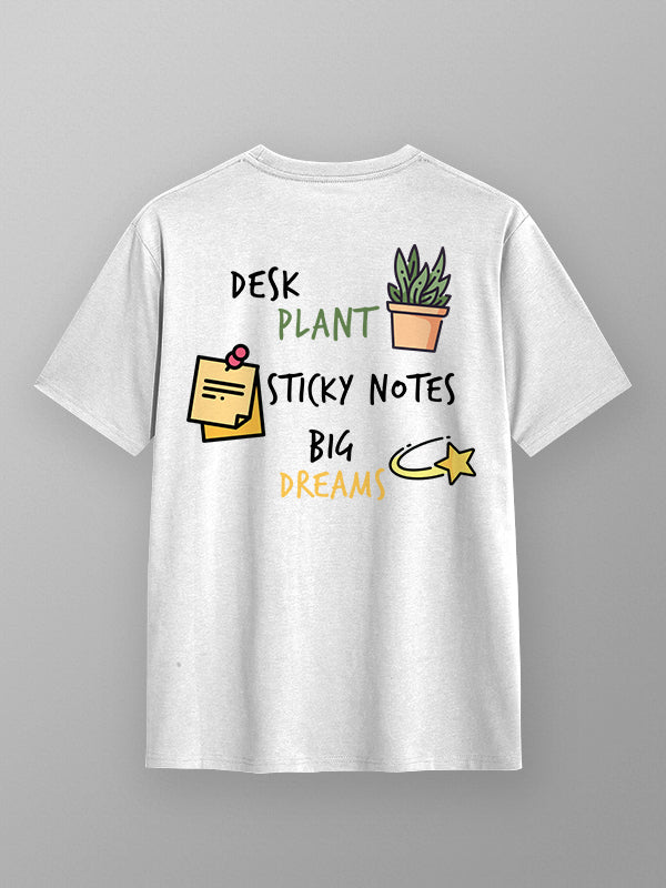 Desk Mode On- White French Terry Oversized Corporate T-shirt