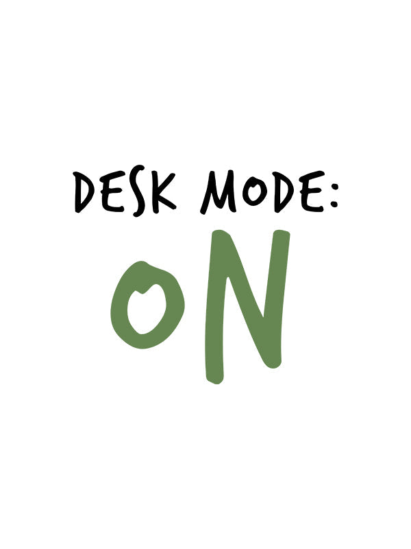 Desk Mode On- White French Terry Oversized Corporate T-shirt