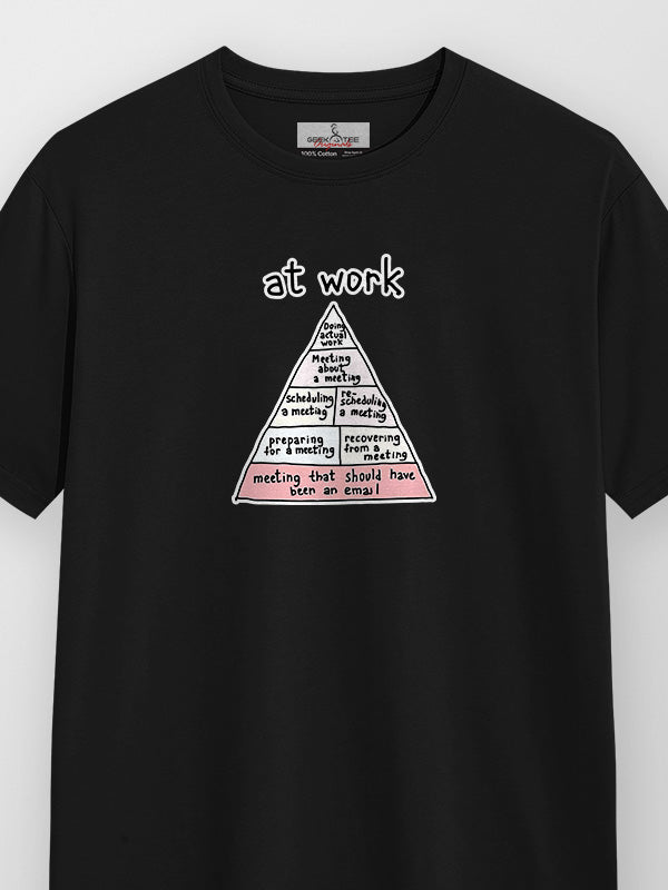 At Work - Black Corporate Round Neck T-shirt