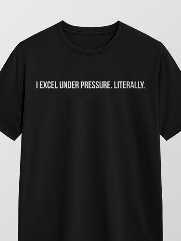 Excel Under Pressure- Black Round Neck Corporate T-shirt