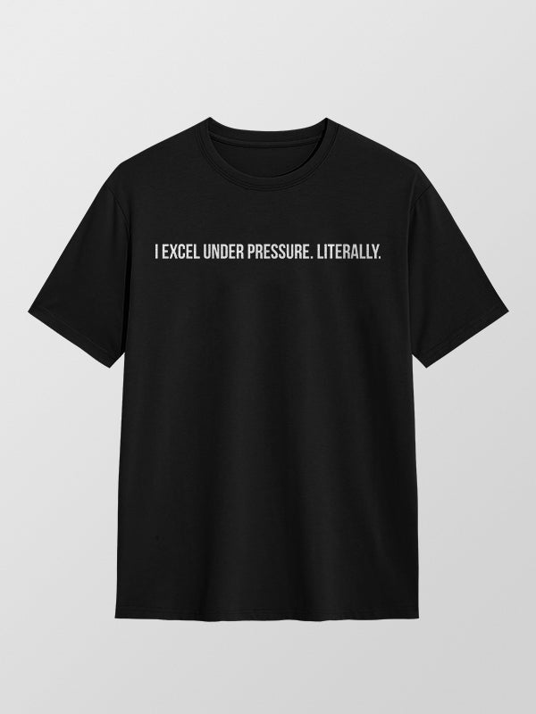 Excel Under Pressure- Black Round Neck Corporate T-shirt