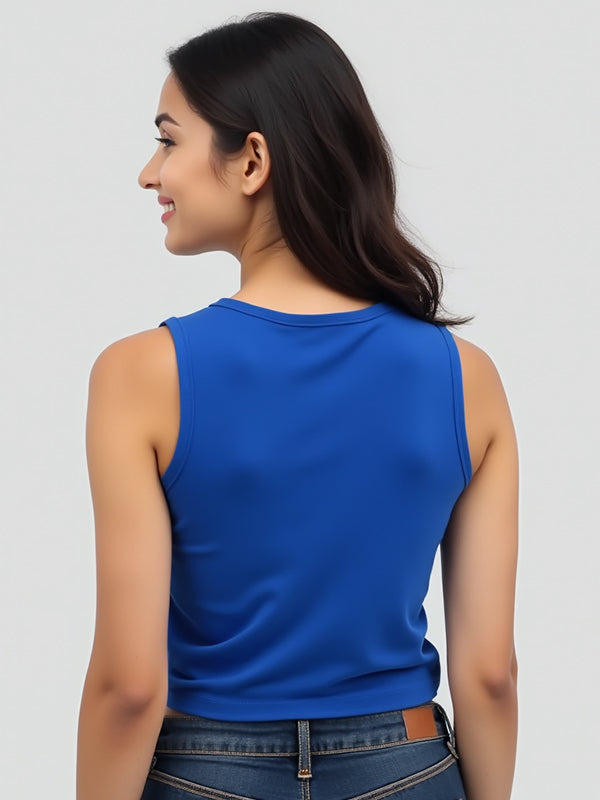 Yoga Coffee Naps- Royal Blue Yoga Crop Tank Top