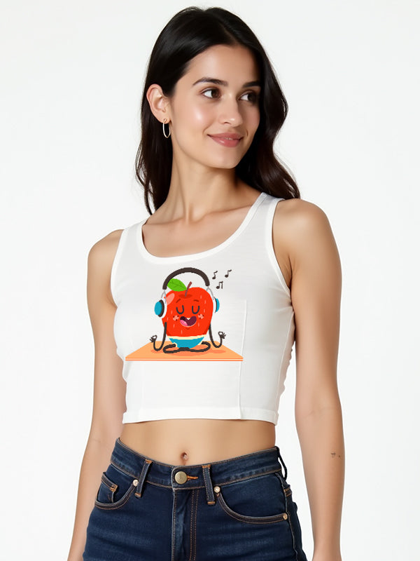 Meditation- White Yoga Crop Tank Top