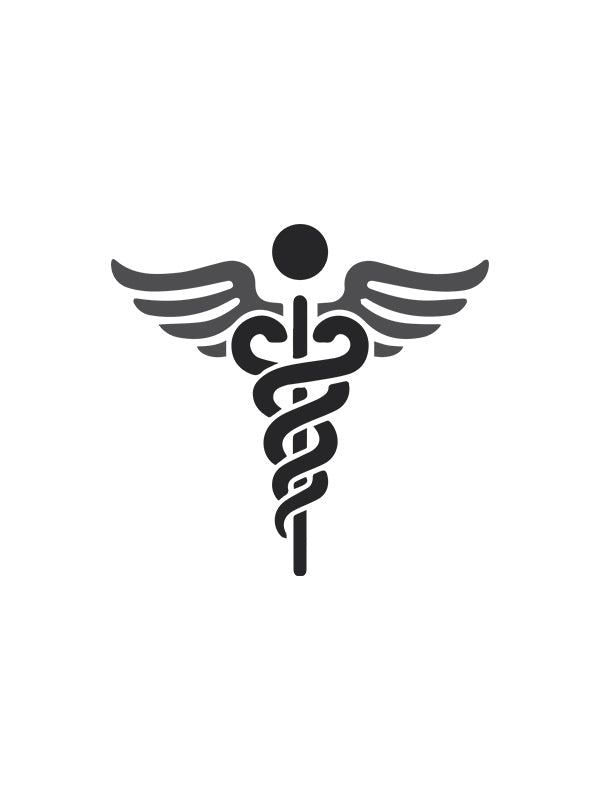 Caduceus Medicine Logo- White Round Neck Medical T-shirt