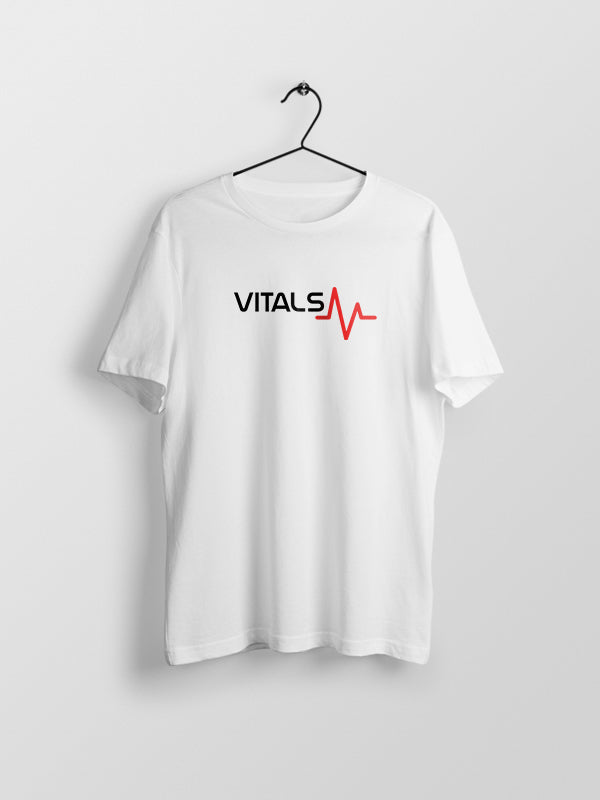Vitals- White Round Neck Medical T-shirt