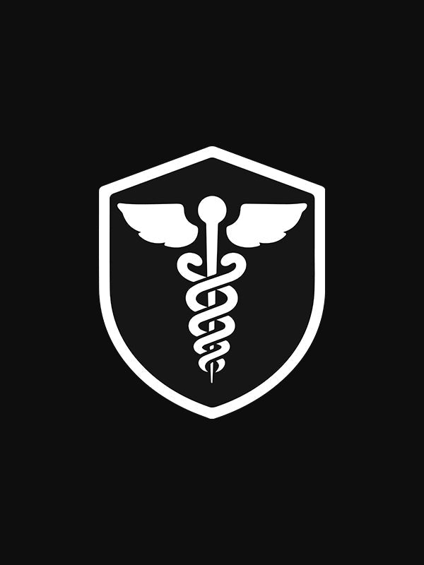 Caduceus Medicine Logo- Black Polo Medical T-shirt