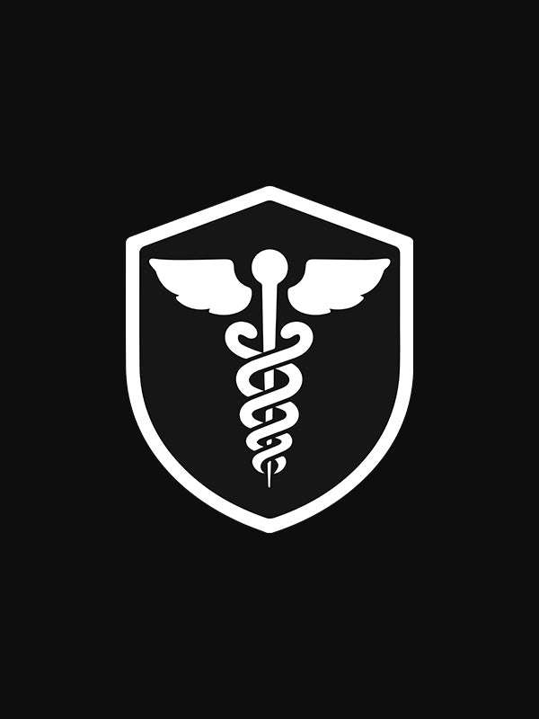 Caduceus Medicine Logo- Black Polo Medical T-shirt