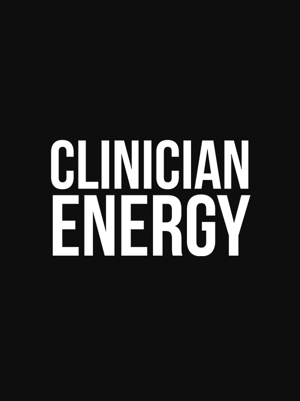 Clinician Energy- Black Round Neck Medical T-shirt
