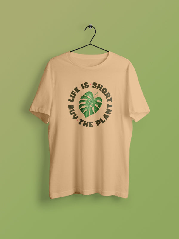 Buy The Plant - Beige Round Neck Gardening T-shirt